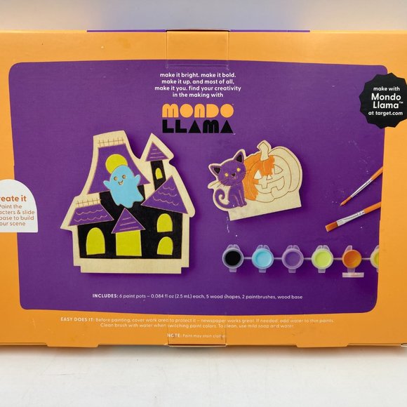 Mondo Llama Paint-Your-Own Wood Halloween Scene Kit - Picture 2 of 2